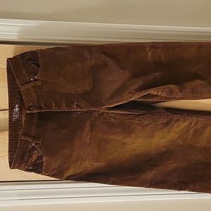 Brown corduroy high rise wide leg Inseam 26 1/2 These Are Not Full Length